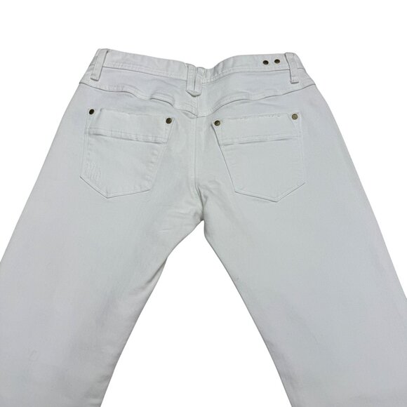 CAbi Jeans Women's White Distressed Denim Pants, Size 2 - Picture 5 of 12